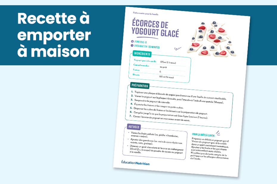 Écorces de yogourt glacé : Recette 